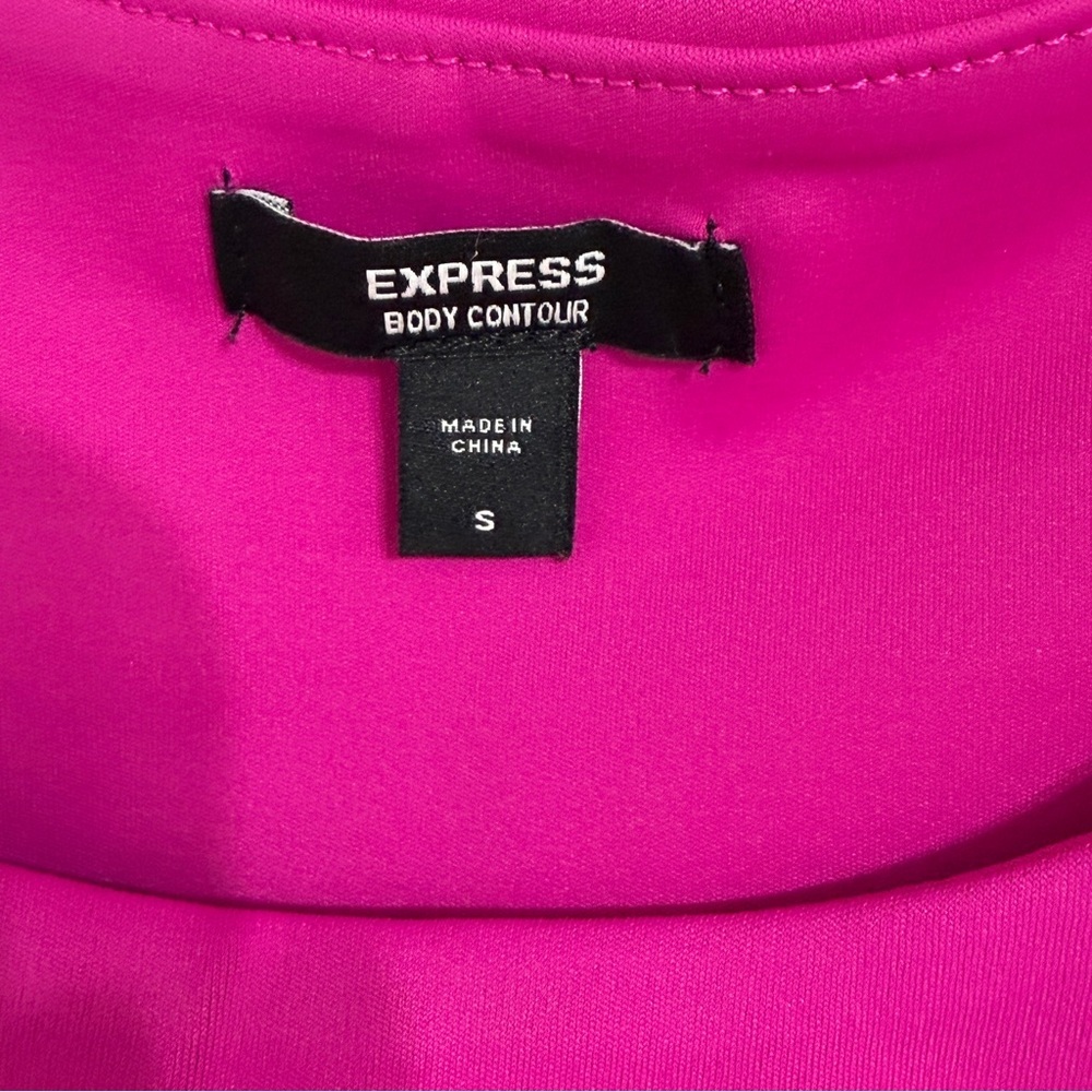 Express Body Contour Hot Pink Cropped High Neck Tank Top Size S - Picture 3 of 6